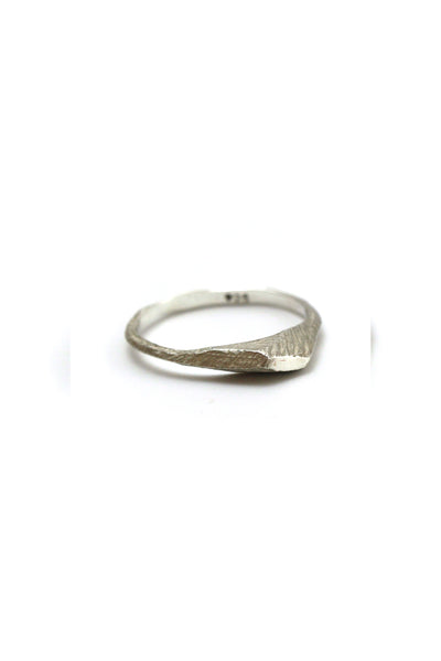 simple raw dainty silver ring by lacuna jewelry