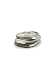 dainty raw silver 3 stoking rings by lacuna jewelry