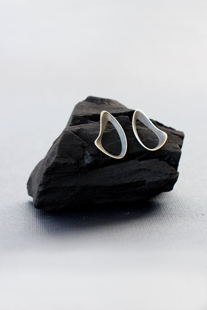 unique silver earrings by lacuna jewelry