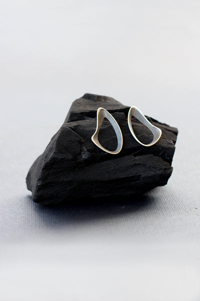 unique natural organic oxidized silver earrings by lacuna jewelry