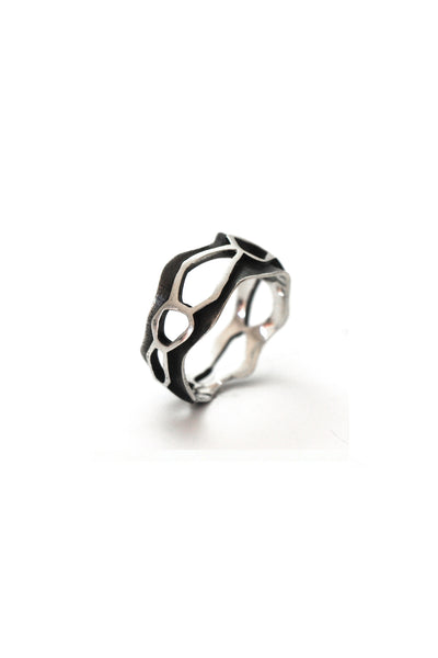 organic sterling silver ring band by lacuna jewelry