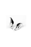 contemporary chunky statement stud earrings made of sterling silver by lacuna jewelry