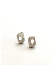 tiny organic  silver stud earrings