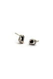 natural organic silver stud earrings by lacuna jewelry