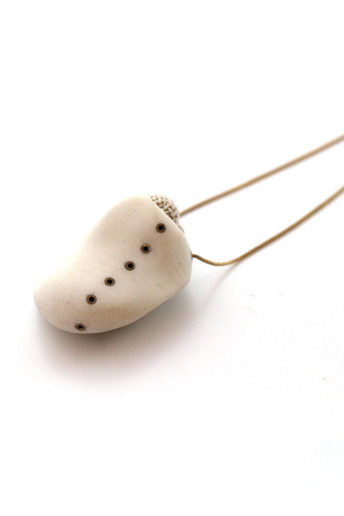 contemporary necklace, statement pendant necklace ceramic by lacuna jewelry