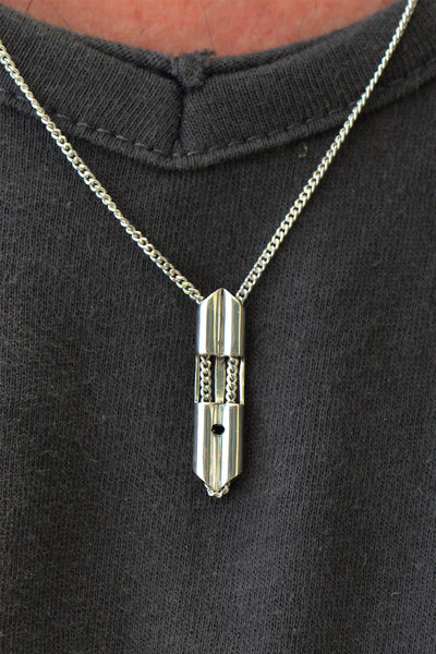 modern silver necklace for men by lacuna jewelry