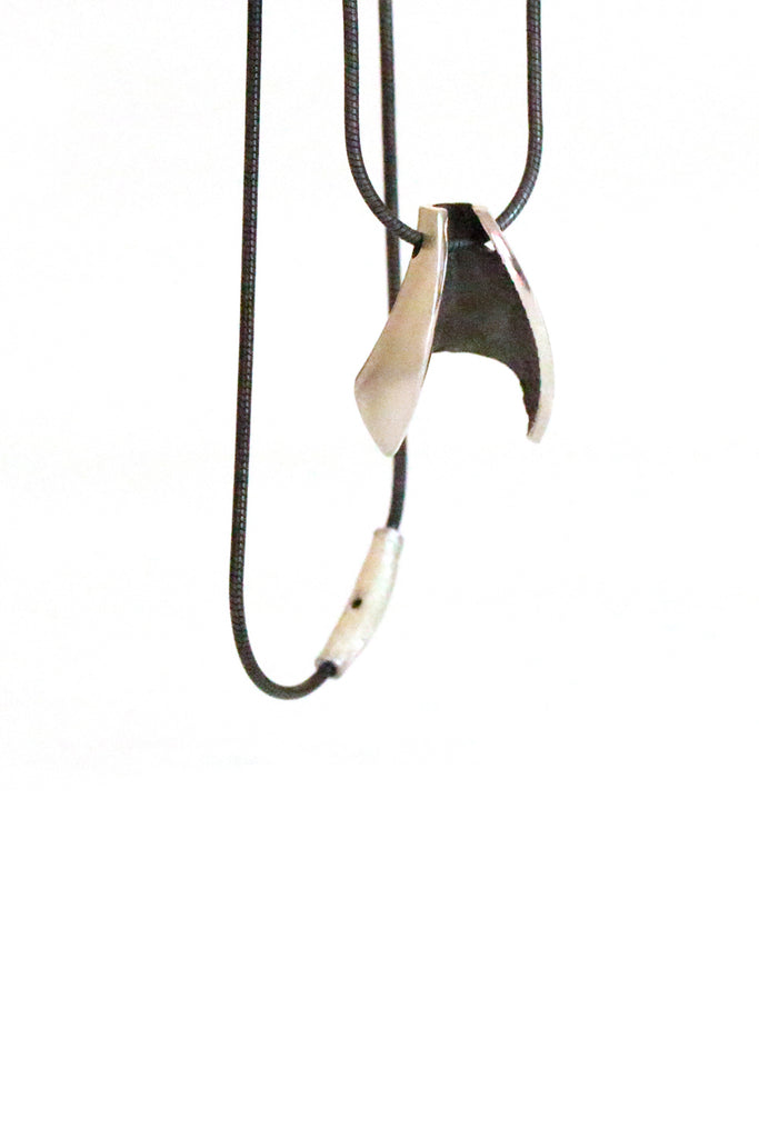 simple Modern minimalist pendant necklace from silver by lacuna jewelry