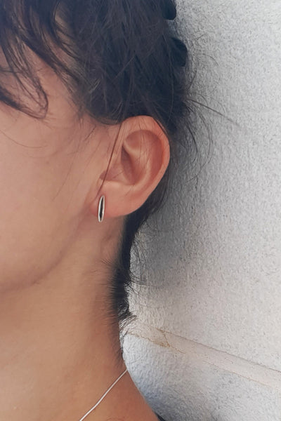 tiny silver stud earrings by lacuna jewelry
