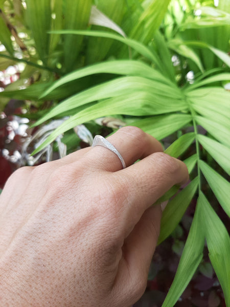unique dainty delicate silver ring by lacuna jewelry