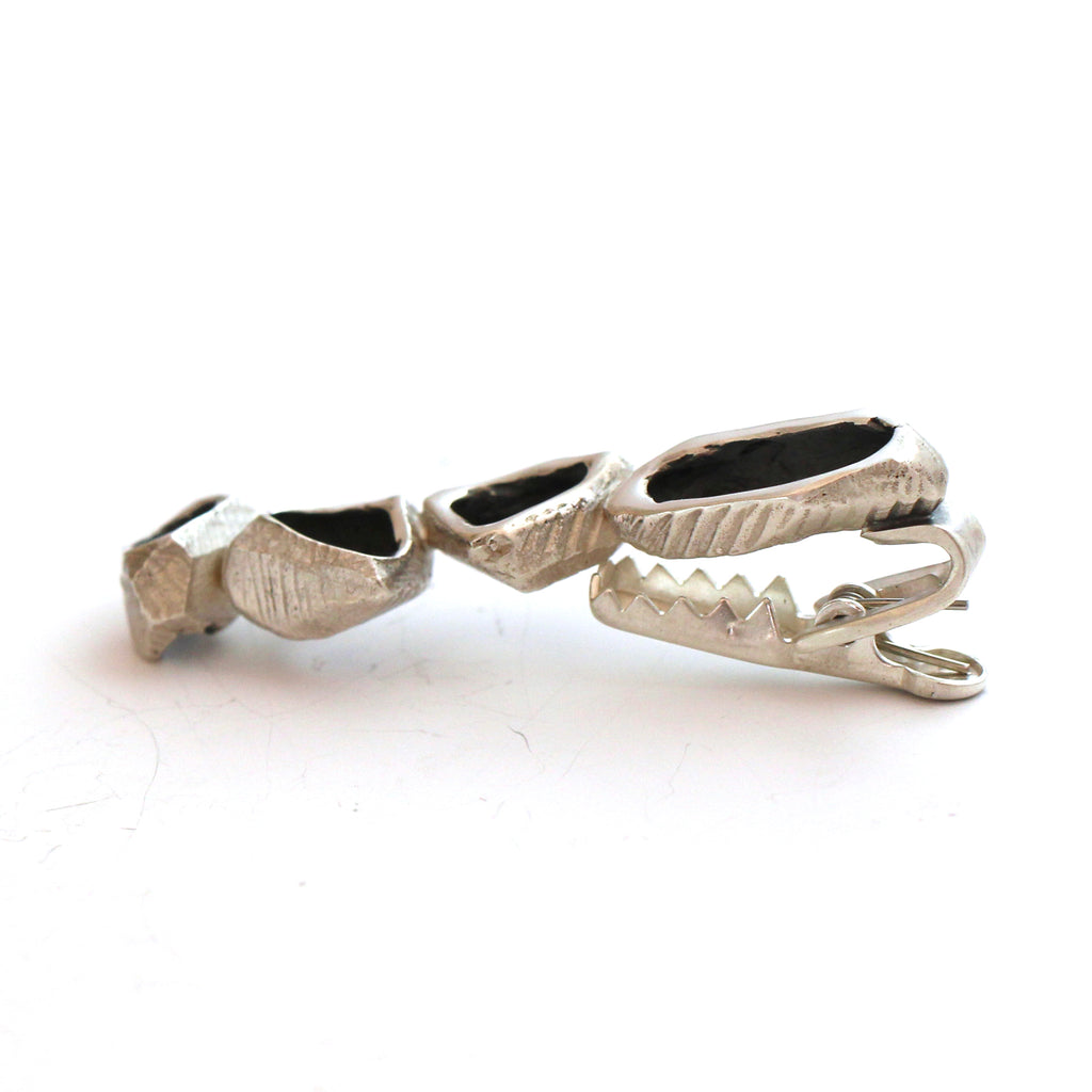 unique tie clip brooch for alternative groom by lacuna jewelry
