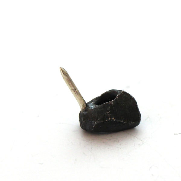 Tiny unique black lapel pin for men and women by lacuna jewelry
